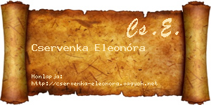 Cservenka Eleonóra névjegykártya